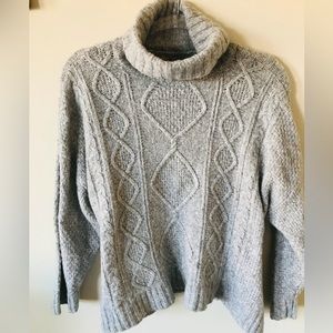 Aerie Grey Turtleneck Oversized Sweater Size M